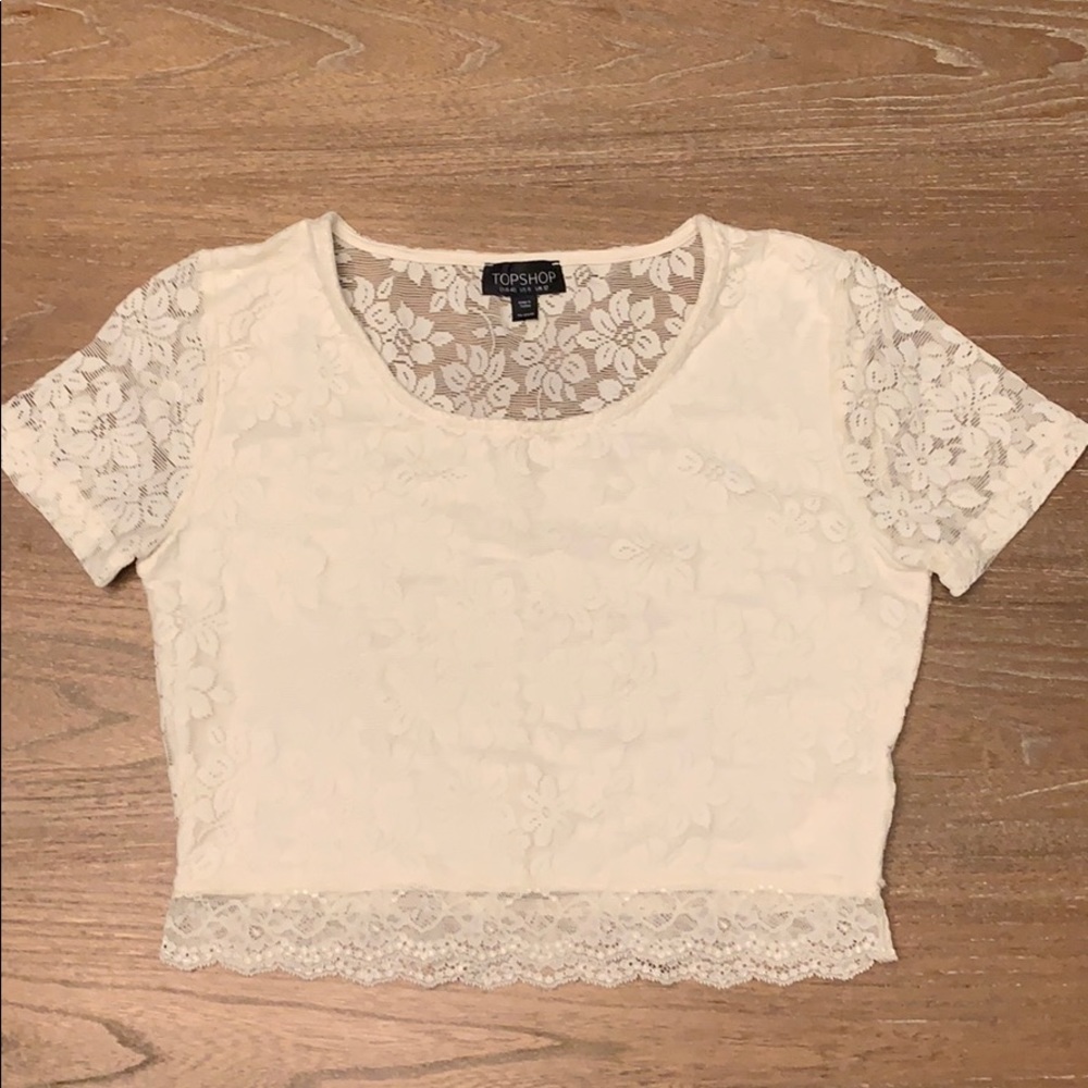 TOPSHOP Lace Crop Top